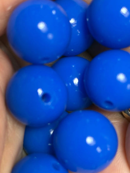 Royal Blue Shiny Silicone Beads