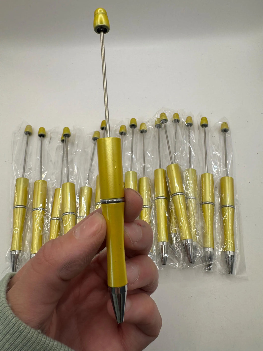 Beadable Plastic Pen, Pen Blank, DIY Pen - Yellow