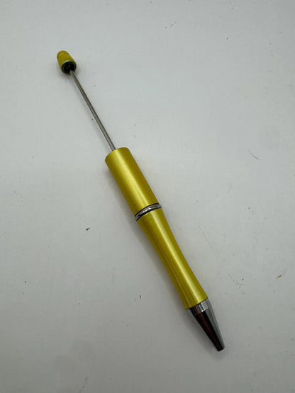 Yellow Beadable Plastic Pen, DIY Pen Blank