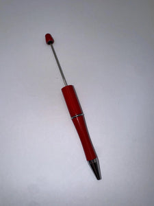 Beadable Plastic Pen, Pen Blank, DIY Pen -Red