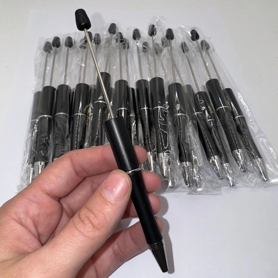 Beadable Plastic Pen, Pen Blank, DIY Pen -Black