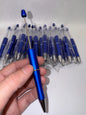 Blue Beadable Plastic Pen, DIY Pen Blank