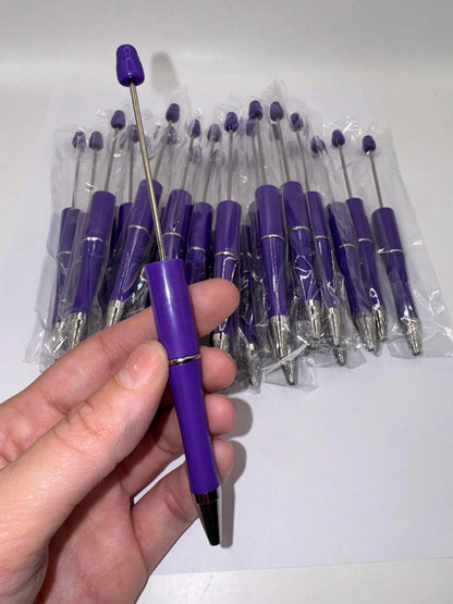Purple Beadable Plastic Pen, DIY Pen Blank