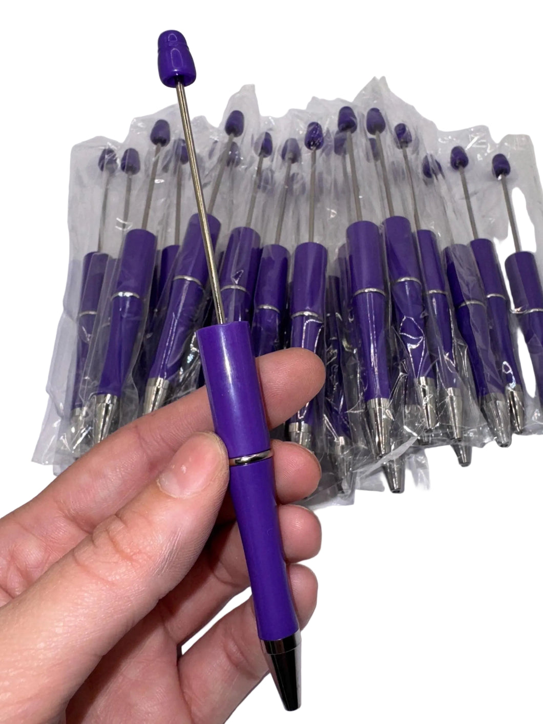 Beadable Plastic Pen, Pen Blank, DIY Pen -Purple