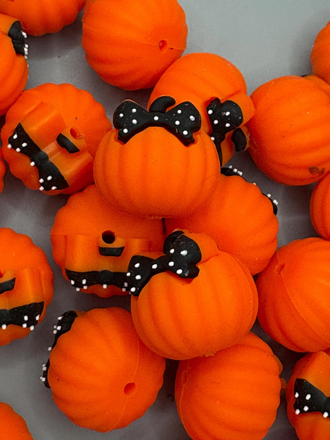 Pumpkin 3D Silicone Focal Bead