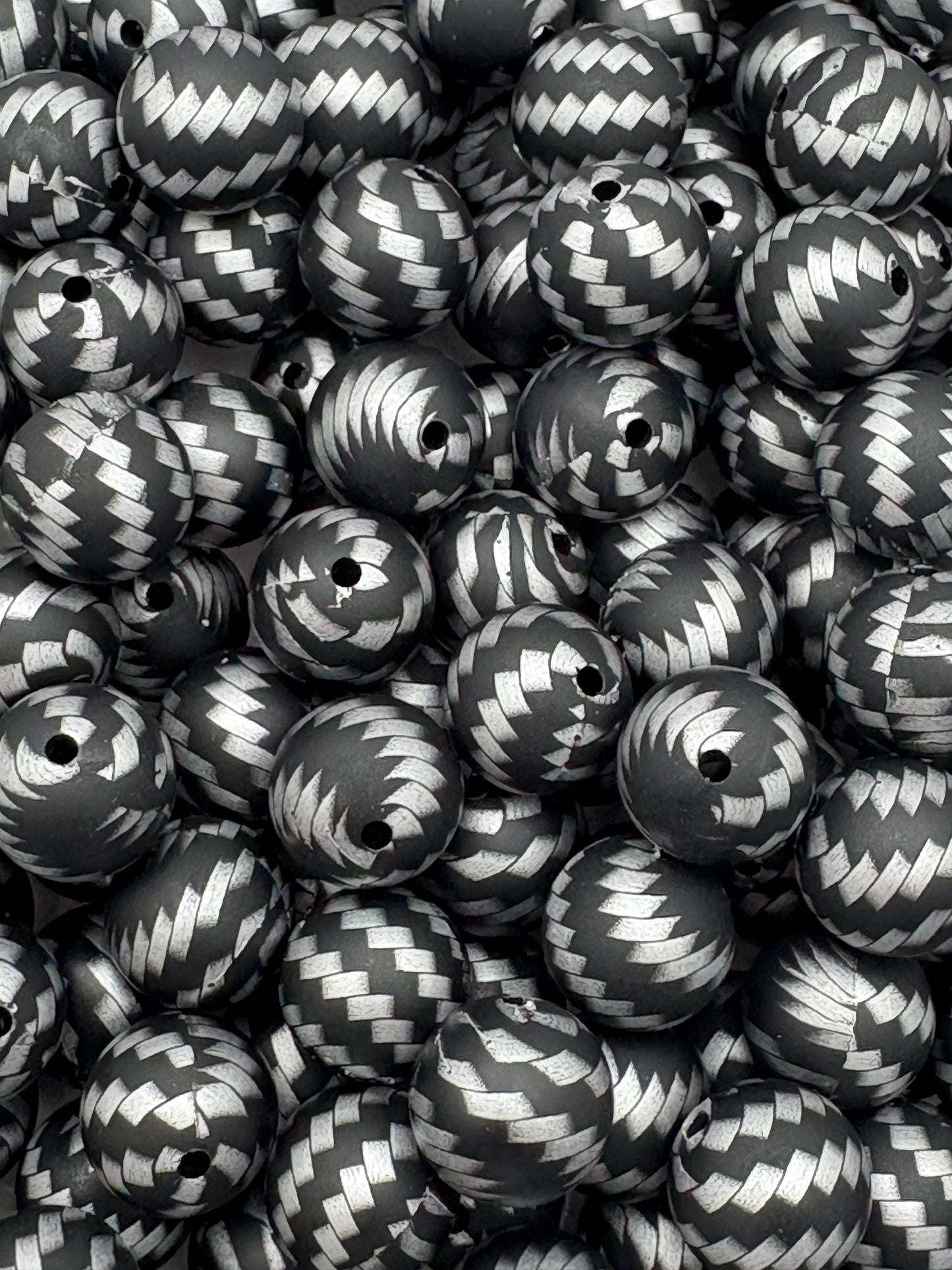 Silver and Black Silicone Beads