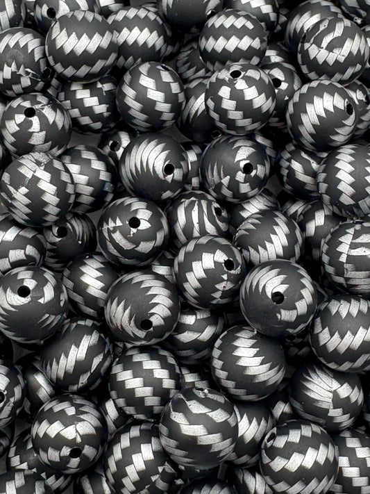 Silver and Black Silicone Beads
