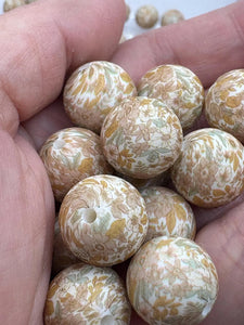 Floral Print Silicone Beads - 15mm - 10 CT
