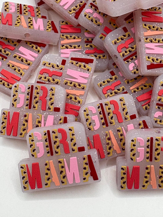 Girl Mama  Silicone Focal Bead