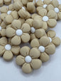 Flower Silicone Focal Bead- Beige