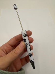 Beadable Plastic Pen, Pen Blank, DIY Pen - Paw Print
