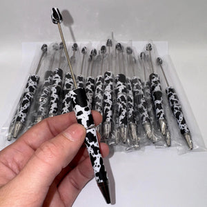 Beadable Plastic Pen, Pen Blank, DIY Pen - Cow Print