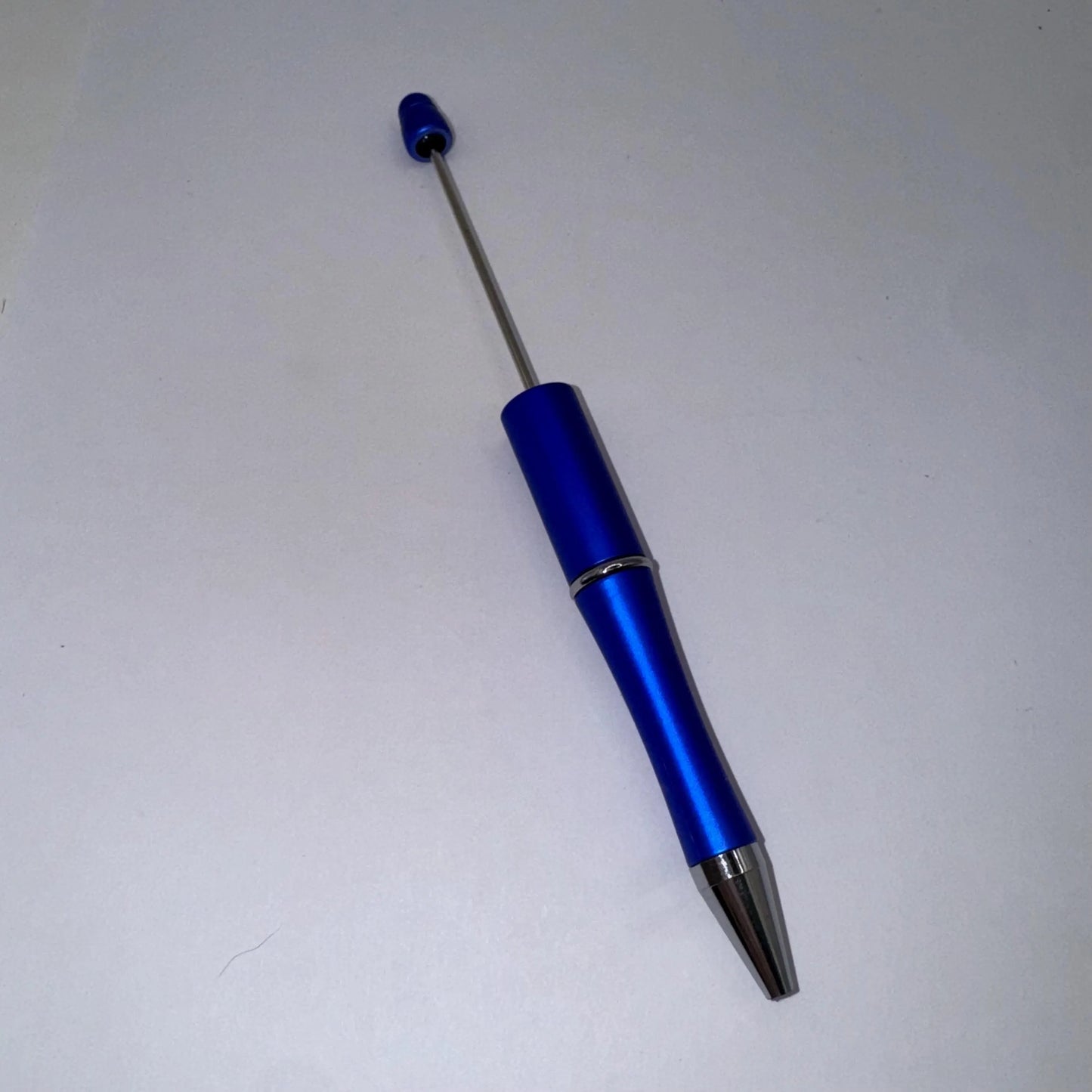 Blue Beadable Plastic Pen, DIY Pen Blank