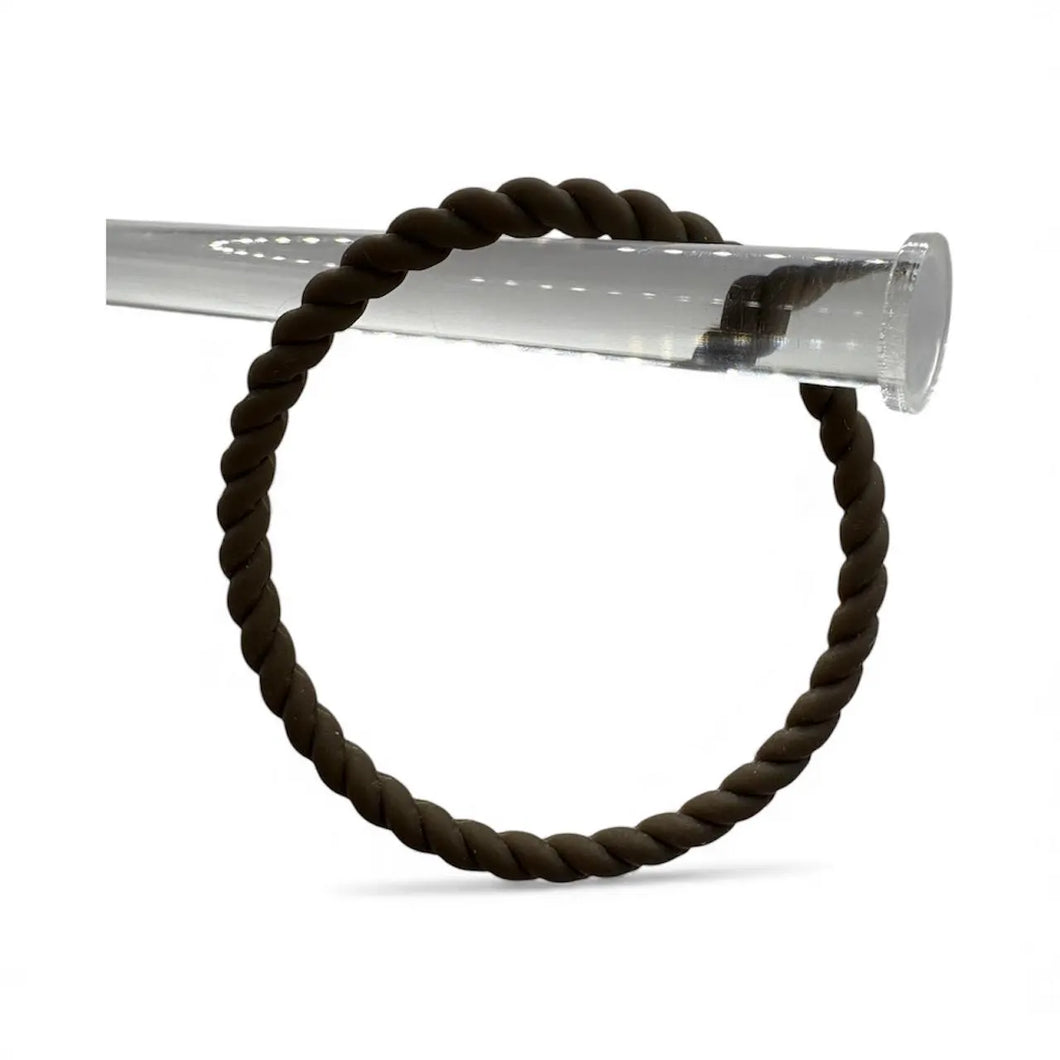Women’s Braided Silicone Bracelet - Stackable Brown