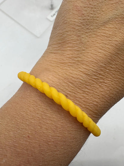 Women’s Braided Silicone Bracelet - Stackable Yellow