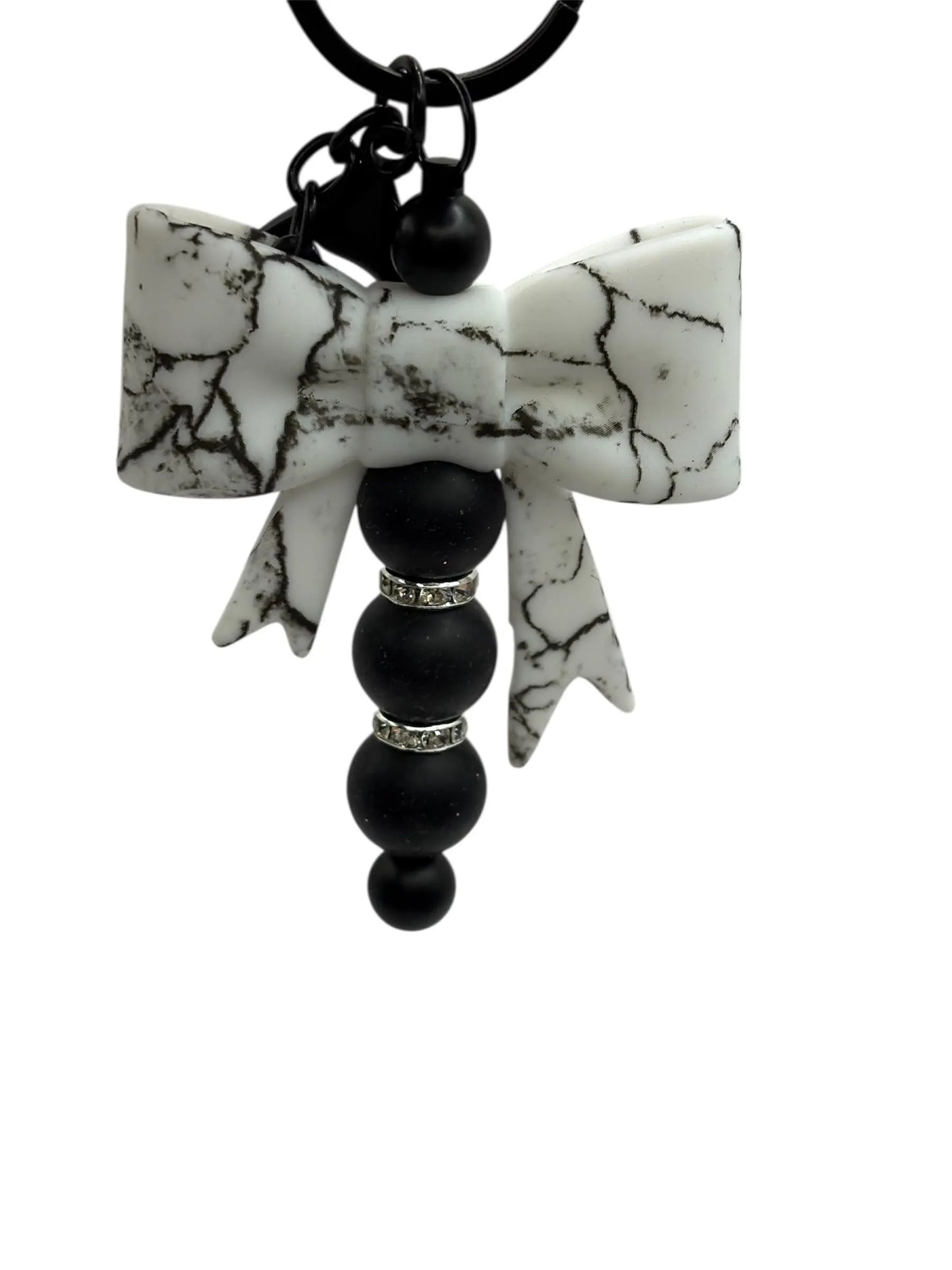 Marble Bow Keychain -Cute Purse Charm