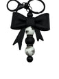 Black Bow Floral Keychain -Cute Purse Charm