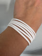 Silicone Jelly  Bracelet -White- Stackable - set of 6 - size 7"