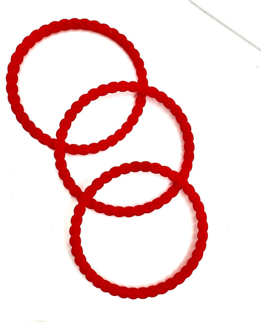 Women’s Braided Silicone Bracelet - Stackable Red