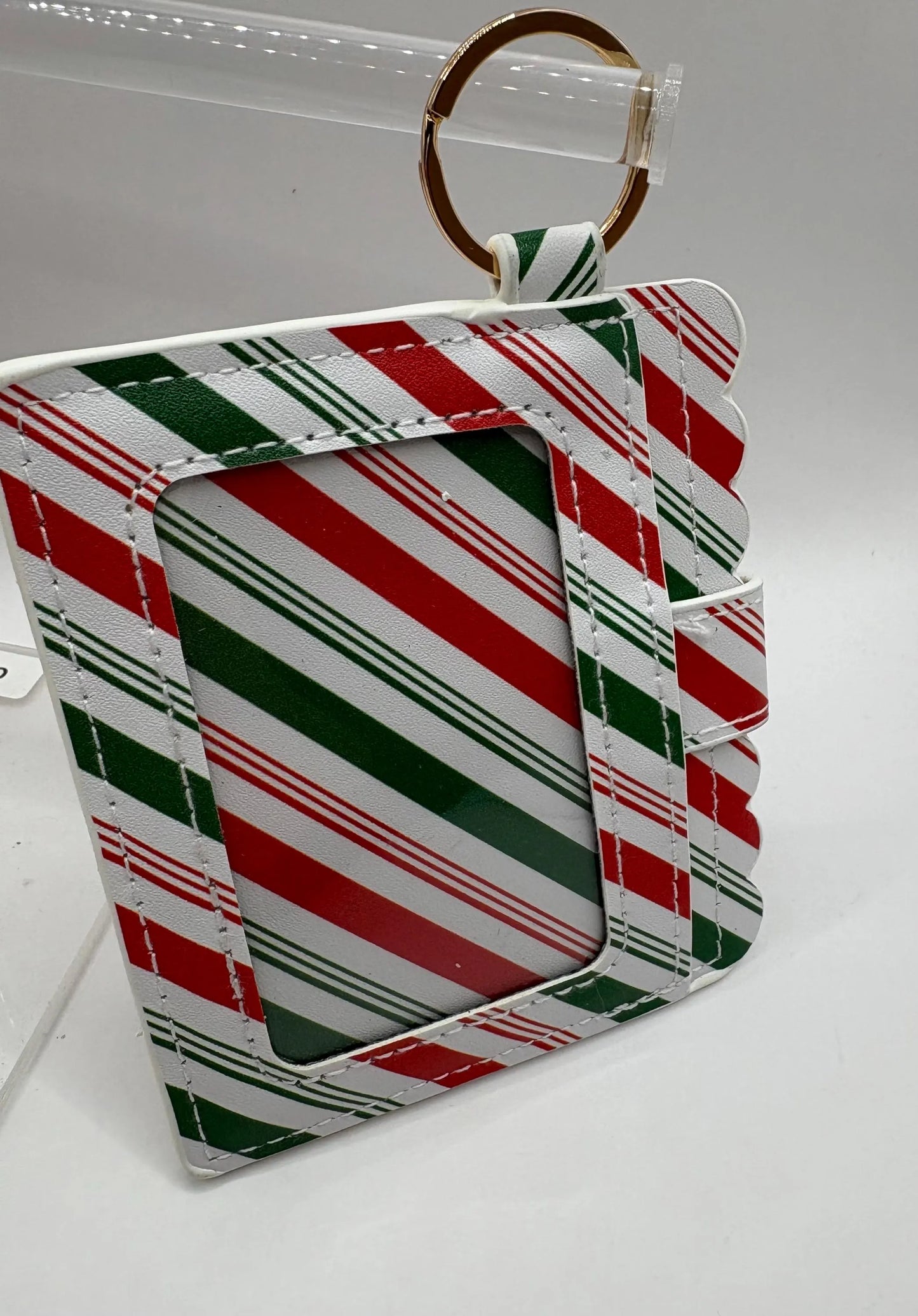 Red/Green Striped  Keychain Wallet