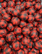 Red/Black Plaid Silicone Beads