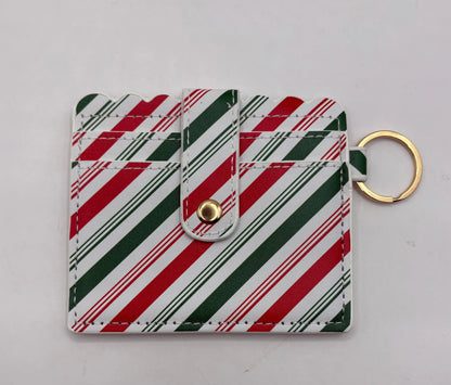 Red/Green Striped  Keychain Wallet