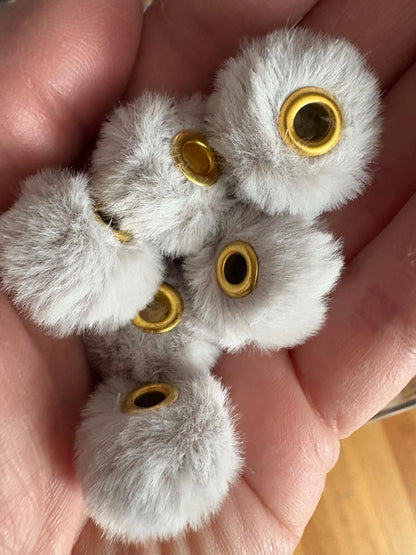Fuzzy Spacer beads - gray