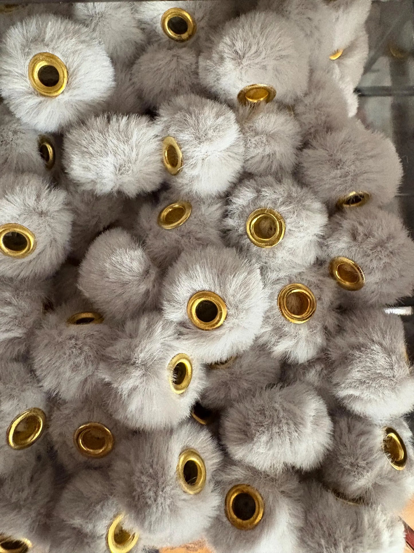 Fuzzy Spacer beads - gray