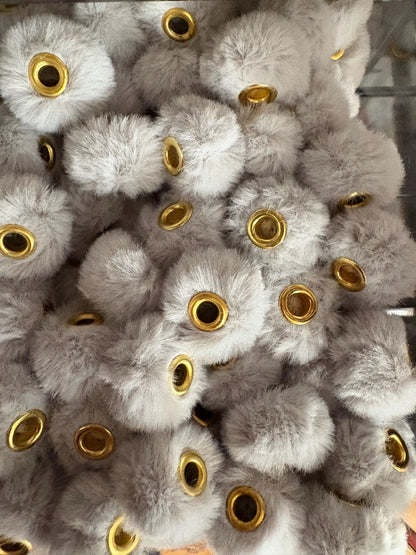 Fuzzy Spacer beads - gray