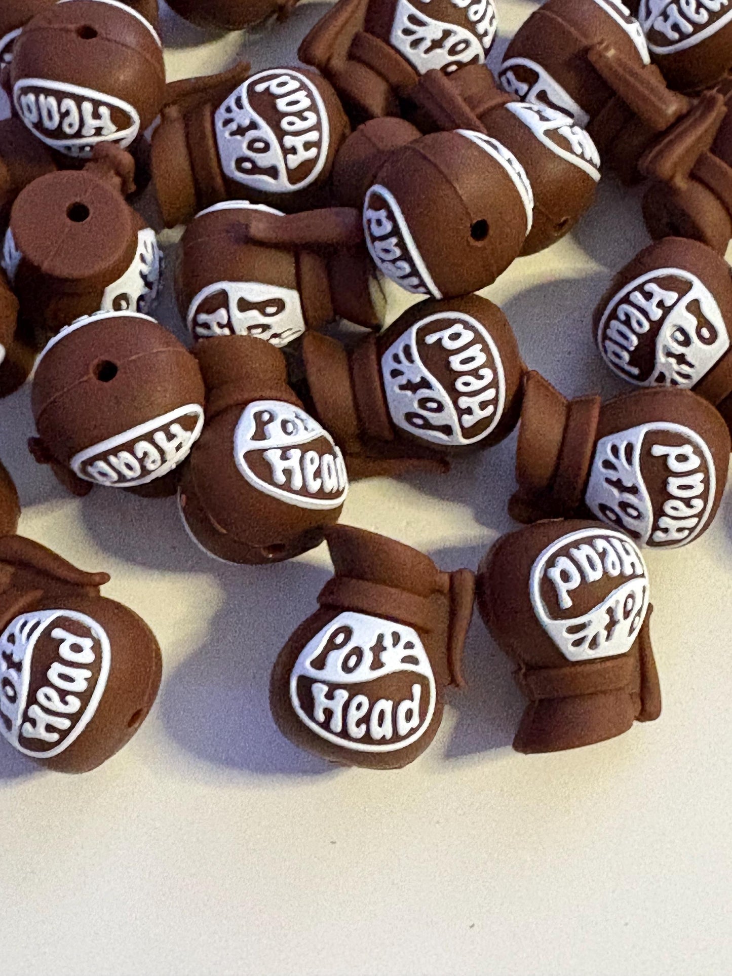Pot Head Coffee 3d Silicone Focal Bead