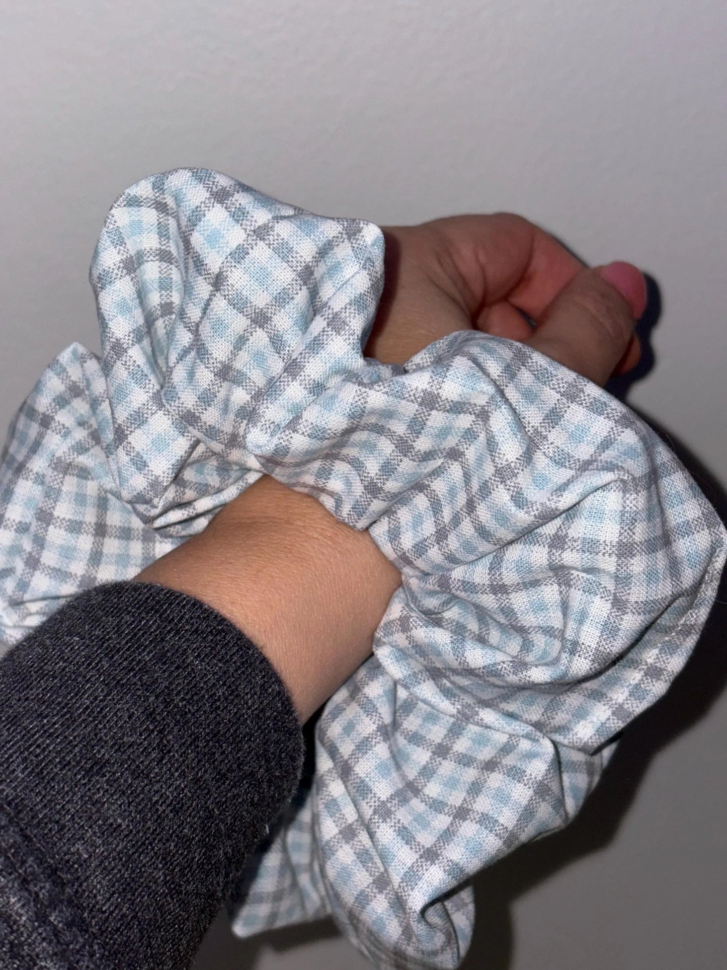 Cloudy Gingham Scrunchie