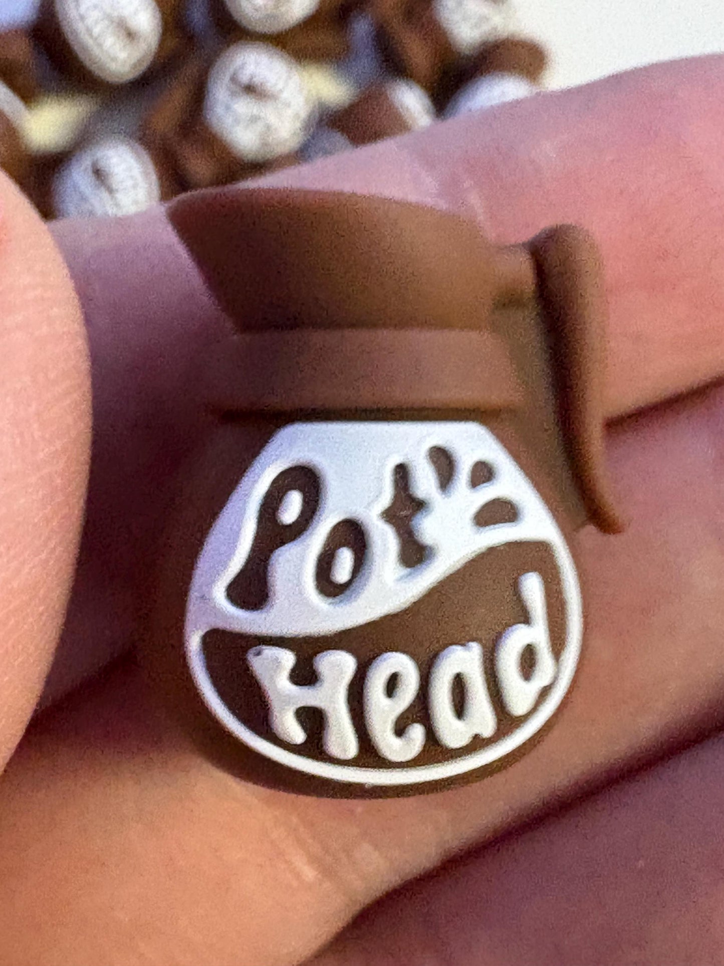 Pot Head Coffee 3d Silicone Focal Bead