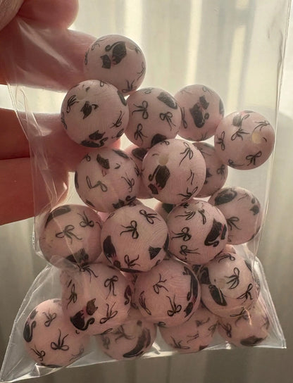 Black Cat Silicone Beads