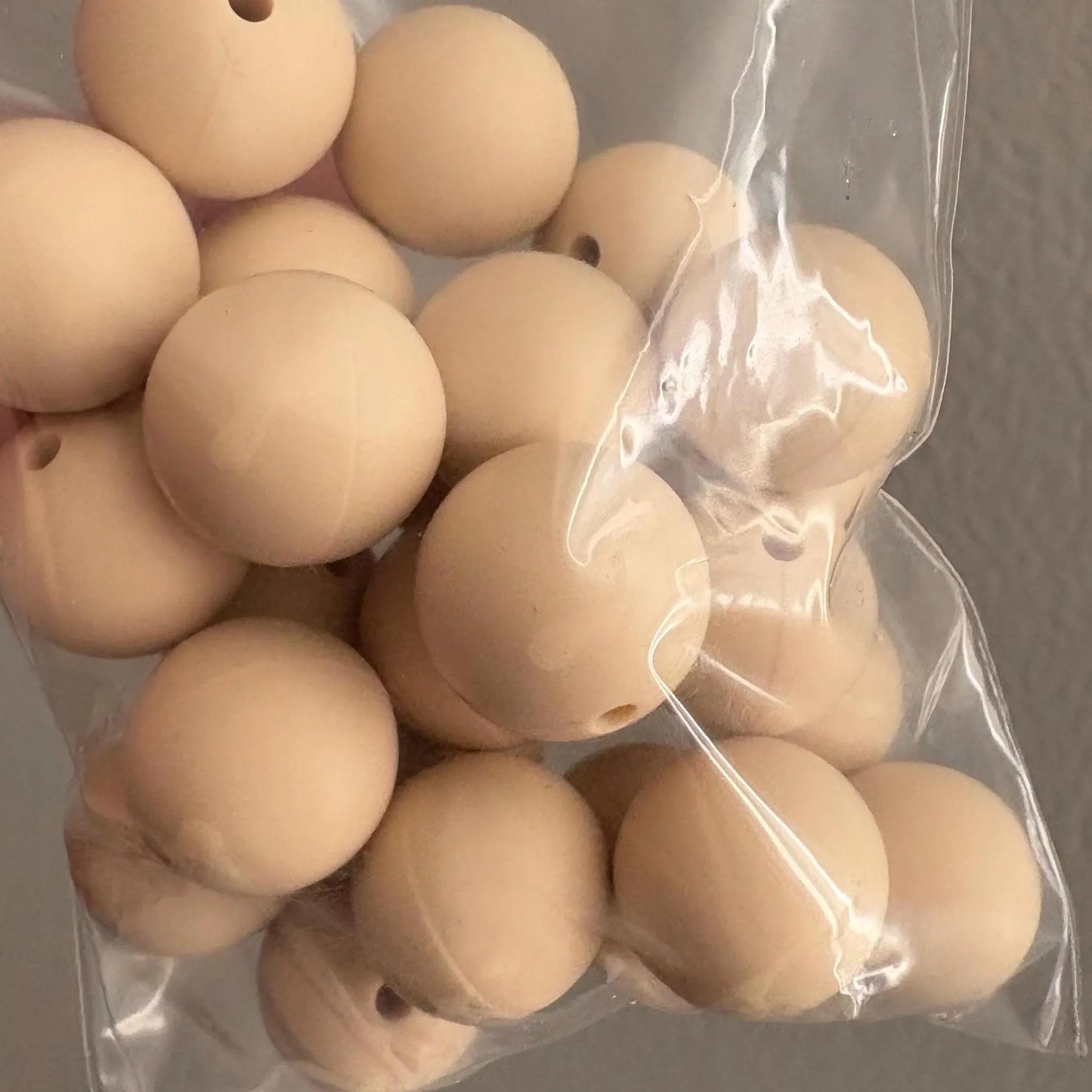 Beige Silicone Beads