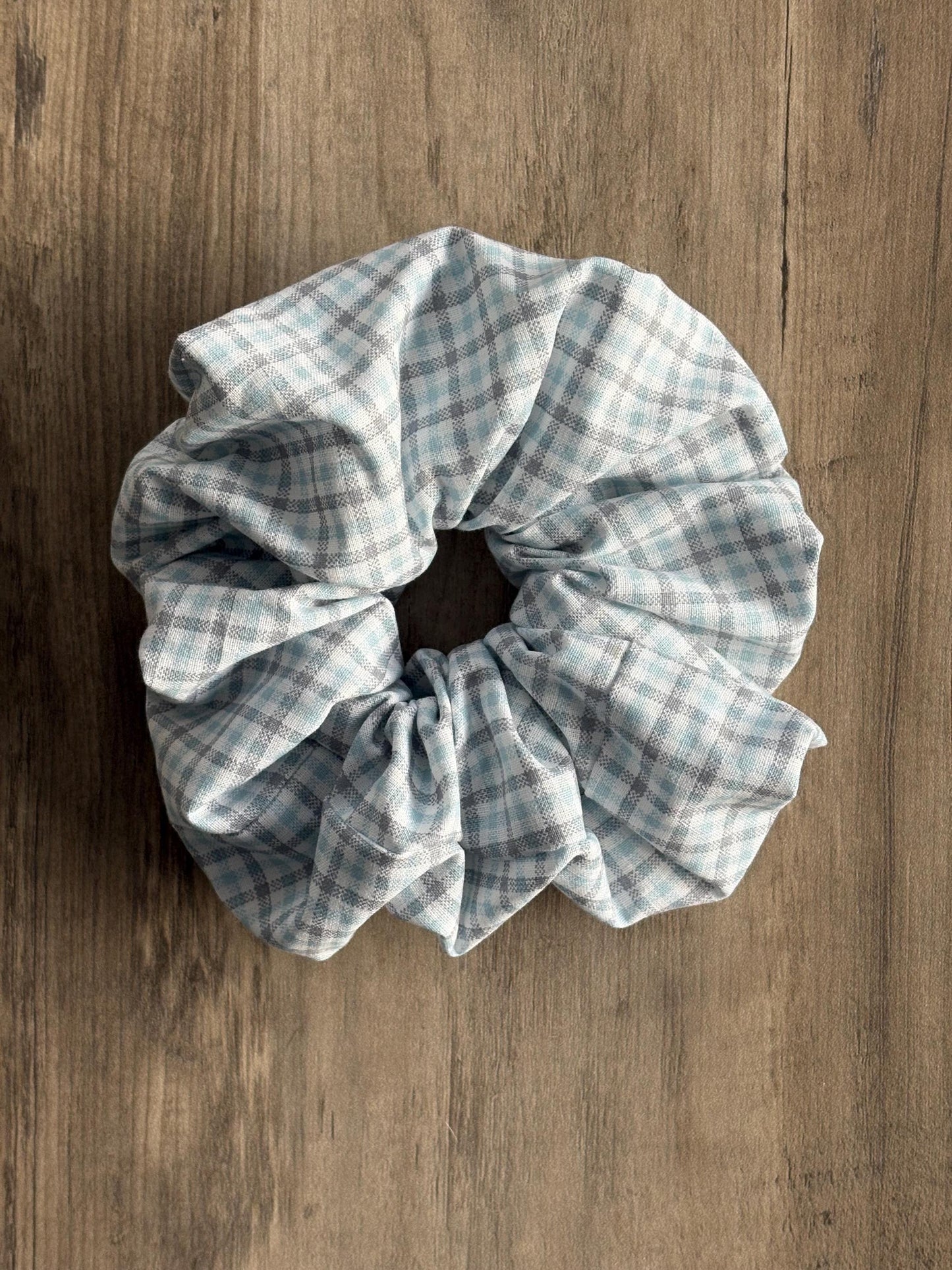 Cloudy Gingham Scrunchie
