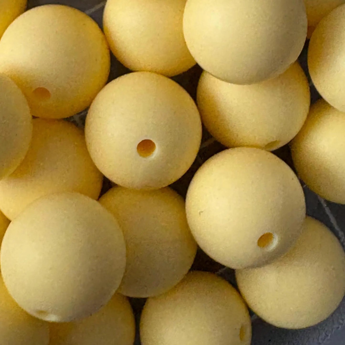 Custard Yellow Silicone Beads