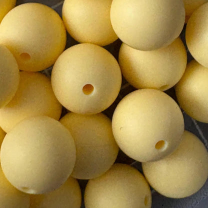 Custard Yellow Silicone Beads