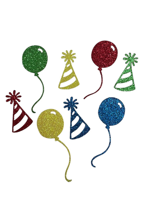 Birthday Hat And Balloon Glitter Confetti