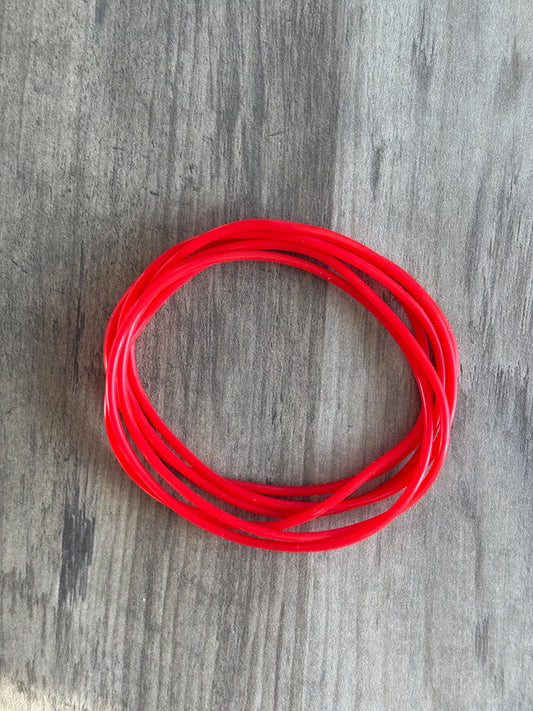 Women’s Silicone Jelly Bracelet - Stackable - set of 6 - size 8”  Red