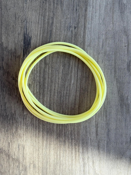 Women’s Silicone Jelly Bracelet - Stackable - set of 6 - size 8”  Light Yellow