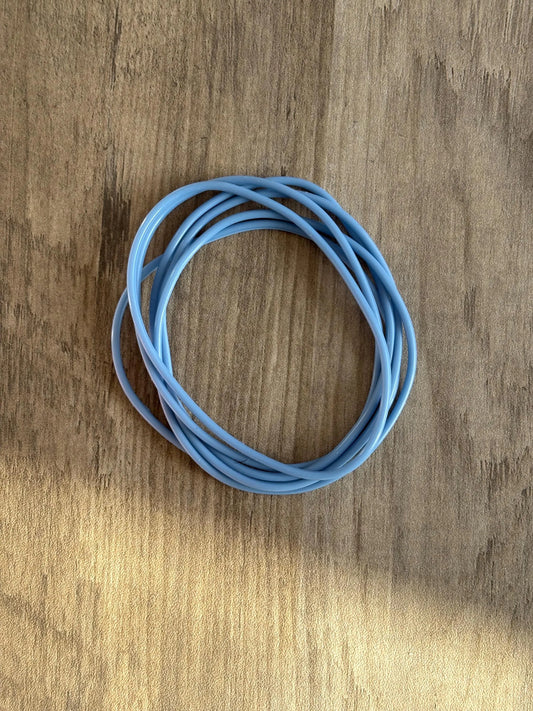 Women’s Silicone Jelly Bracelet - Stackable - set of 6 - size 8”  Dusty Blue