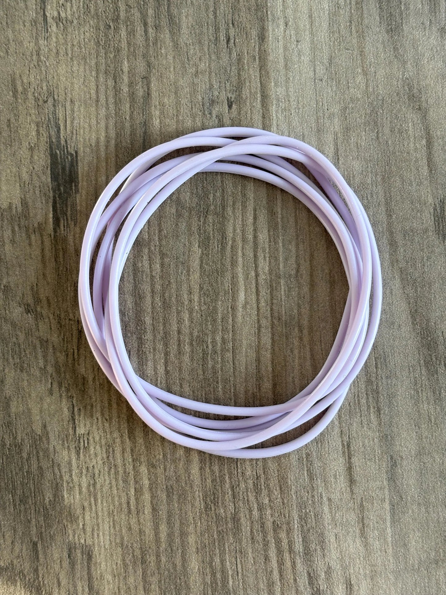 Women’s Silicone Jelly Bracelet - Stackable - set of 6 - size 8”  Lavender