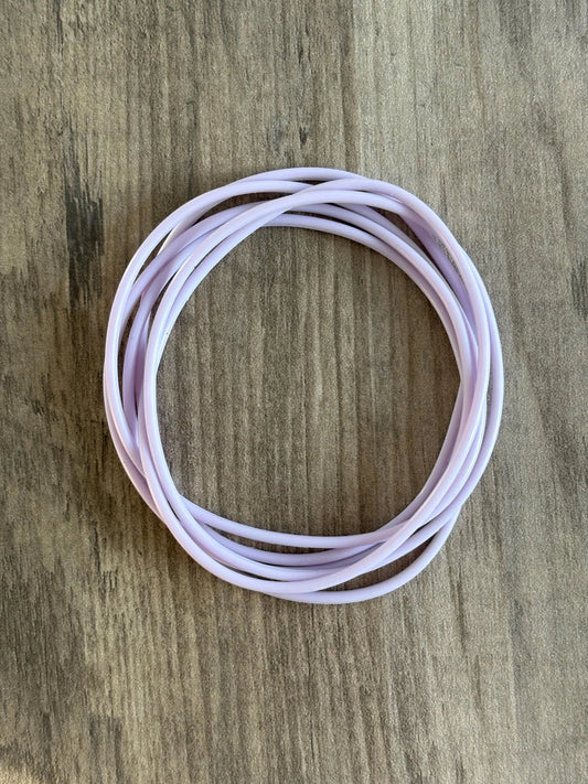 Women’s Silicone Jelly Bracelet - Stackable - set of 6 - size 8”  Lavender