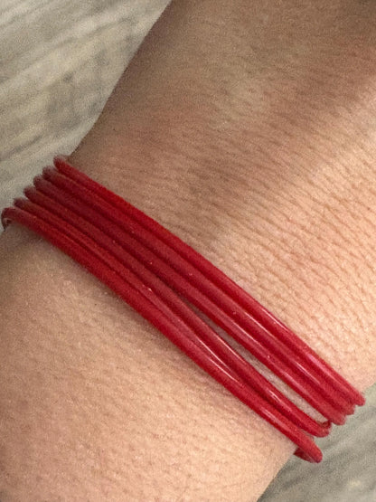 Women’s  Silicone Jelly Bracelets Cherry Red 7"