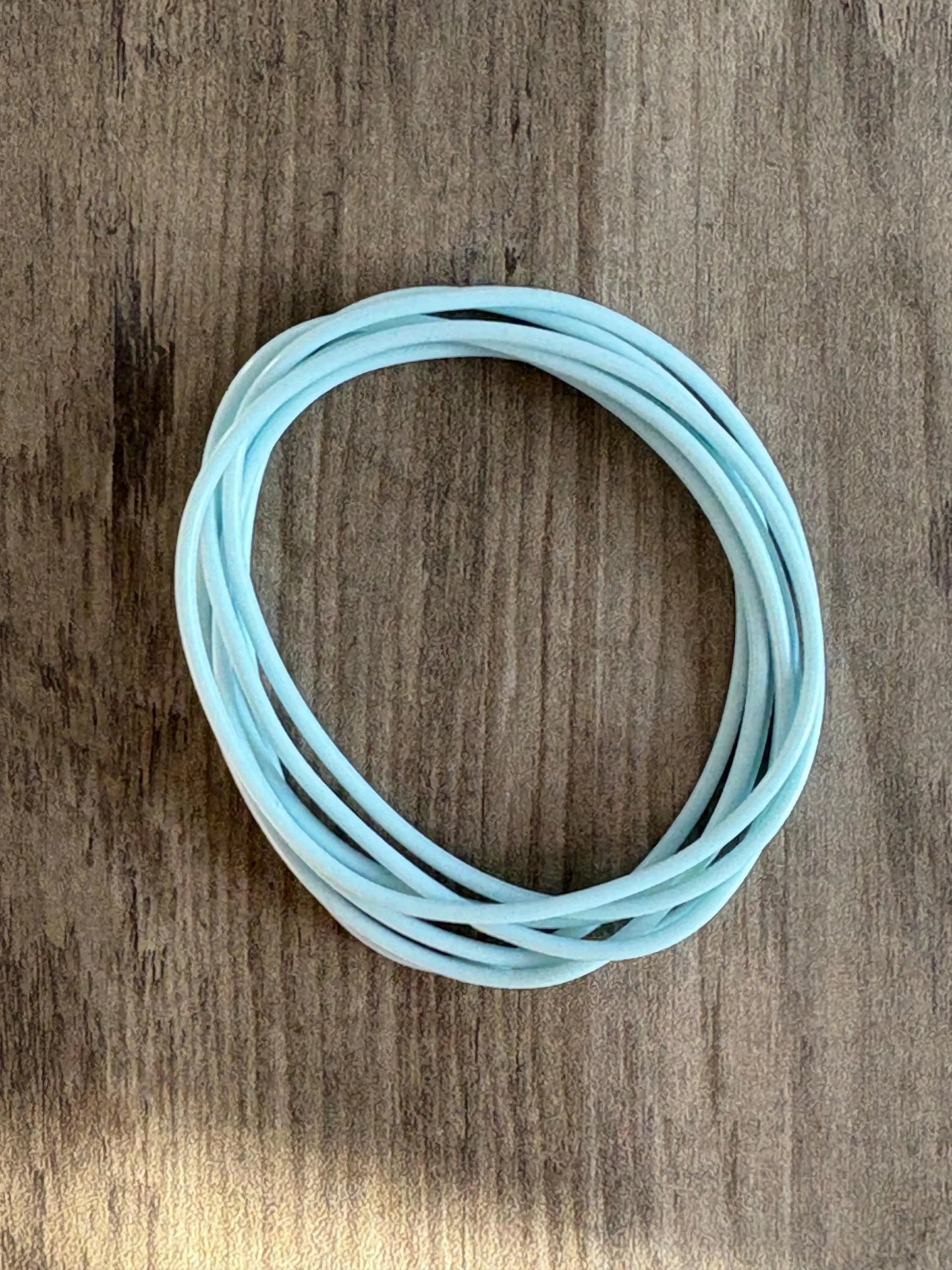 Women’s Silicone Jelly Bracelet - Stackable - set of 6 - size 8”  Light Blue