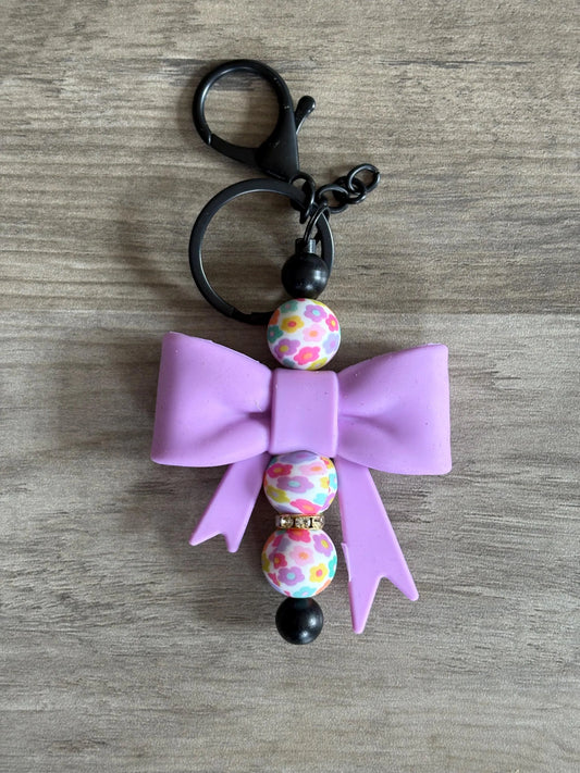 Purple Bow Keychain