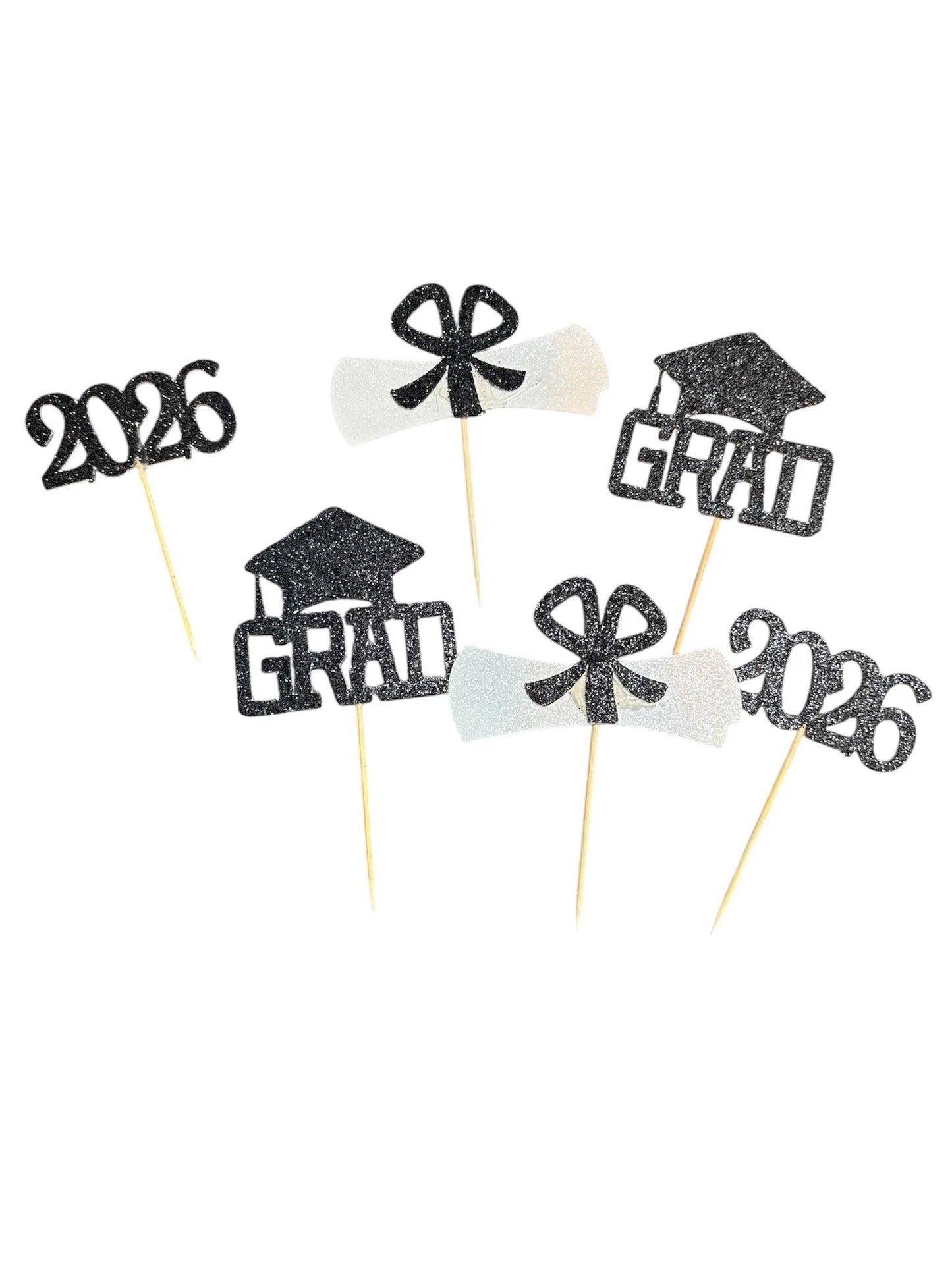 2026 Grad and Diplomas Cupcake Toppers