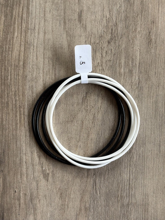 Women’s Silicone Jelly Bracelet - Black &White Stack