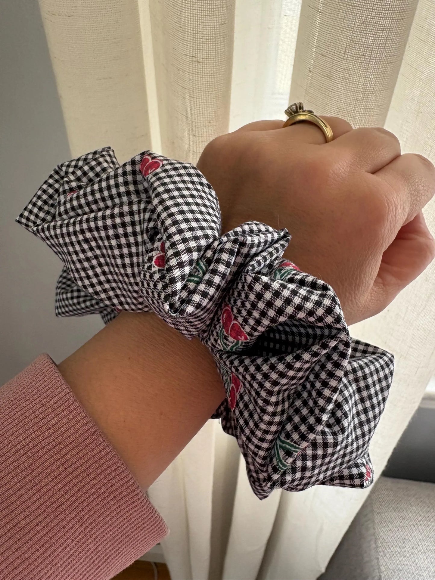 Cherry Gingham XL Scrunchie