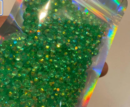 5mm Resin Transparent AB rhinestones Green